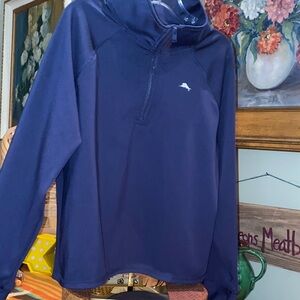 Tommy Bahama Boy’s Long Sleeve High Collar Sweater In Navy Blue Size M (7/8)